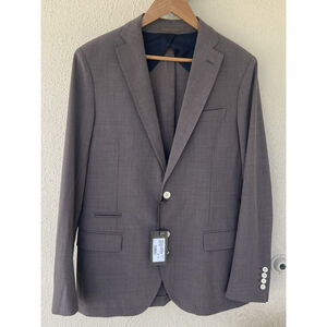NWT Eleventy First Class Taupe Wool Blazer Sports Coat Men’s Size IT 50 US 40R